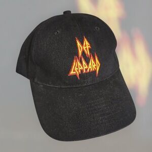 Def Leppard 2016 Tour Official Hat Black‎ Embroidered Logo Adjustable Cap Band